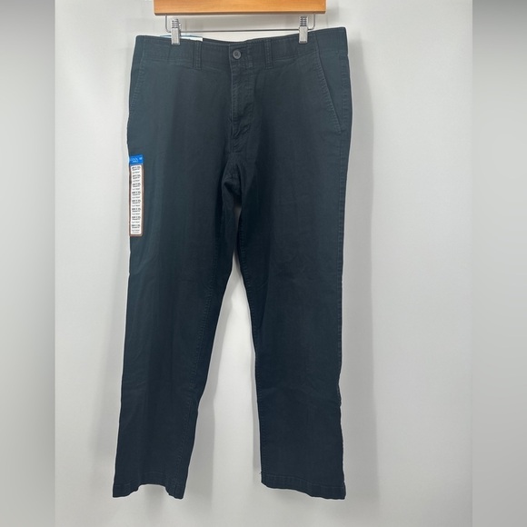 36x30 Men’s Haggar Cool 18 Pro Fit Pants Stretch Waist Straight Fit Washed Black
